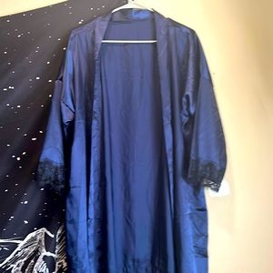 Blue silk robe